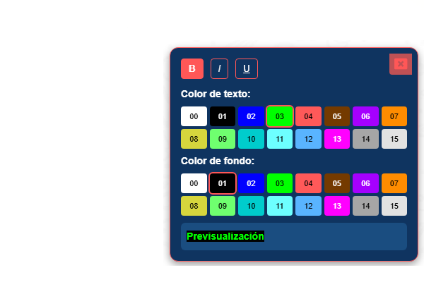 Imagen representando la personalización de colores